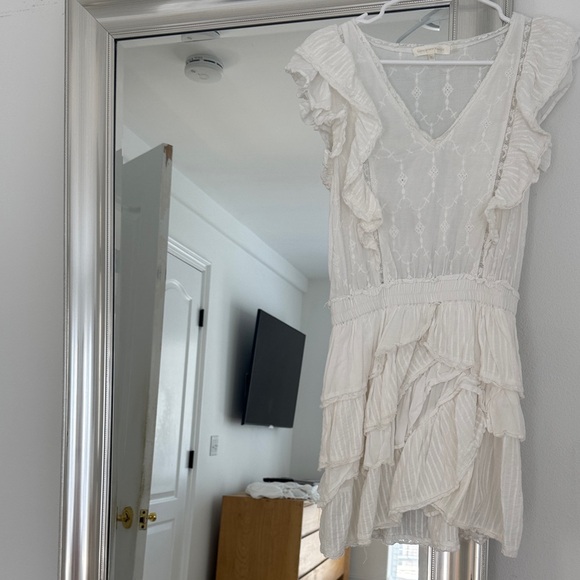 LoveShackFancy White Ruffled Mini Dress - Picture 1 of 1